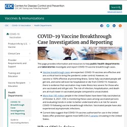 COVID-19 Breakthrough Case Investigations and Reporting