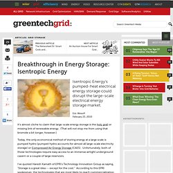 Breakthrough in Energy Storage: Isentropic Energy