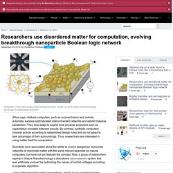 Researchers use disordered matter for computation, evolving breakthrough nanoparticle Boolean logic network
