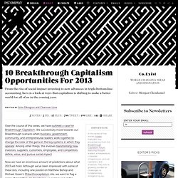 10 Breakthrough Capitalism Opportunities For 2013