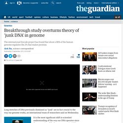 Breakthrough study overturns theory of 'junk DNA' in genome