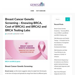 Breast Cancer Genetic Screening in Delhi India BRCA1 and BRCA2 Genes