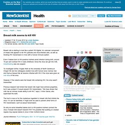 Breast milk seems to kill HIV - health - 15 June 2012