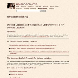 Ask Lenore ~ Breastfeeding ~ Induced Lactation ~ The Newman-Goldfarb protocols