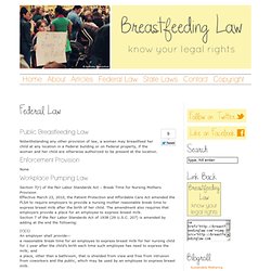 Breastfeeding Law: Federal Law