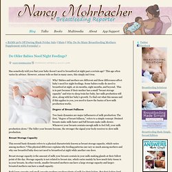 Breastfeeding Reporter - Breastfeeding Reporter - Do Older Babies Need Night Feedings?