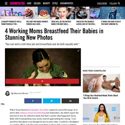 Women Breastfeeding in Uniform Photo Series by Tara Ruby - Photos of Nurse, Teacher, Airman, and Showgirl Nursing