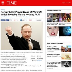 Norway: Was Breivik Influenced by Violent Video Games?