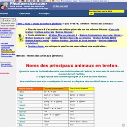 Breton - Noms des animaux-Quiz