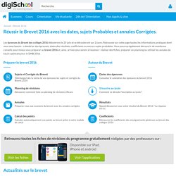 Digischool : brevet 2016
