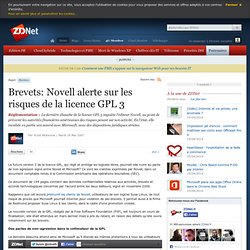 Brevets: Novell alerte sur les risques de la licence GPL 3 - Actualités - ZDNet.fr
