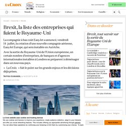 Brexit, la liste des entreprises qui fuient le Royaume-Uni