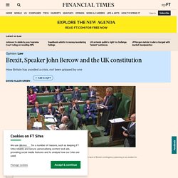 Brexit, Speaker John Bercow and the UK constitution