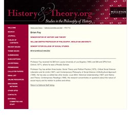 Brian Fay, History and Theory