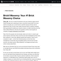 Brick1 Masonry: Your #1 Brick Masonry Choice