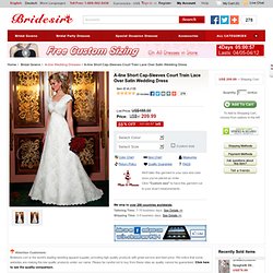 A-line Short Cap-Sleeves Court Train Lace Over Satin Wedding Dress [J135] - US$209.99 : Bridesire