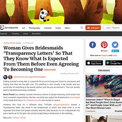 Woman Gives Bridesmaids 'Transparency Letters' So That They Know What Is Expected From Them Before Even Agreeing To Becoming One