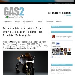Mission Motors Intros The World's Fastest Production Electric Motorcycle – Gas 2.0