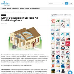 A Brief Discussion on Six Toxic Air Conditioning Odors