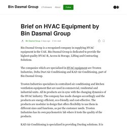 Brief on HVAC Equipment by Bin Dasmal Group