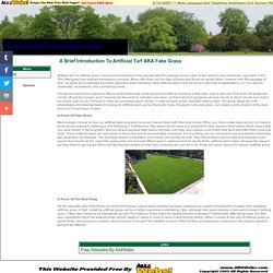 A Brief Introduction To Artificial Turf AKA Fake Grass