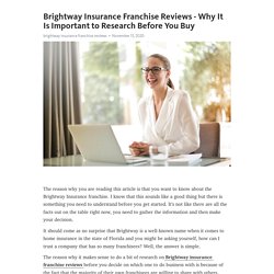 Brightway Insurance Franchise Reviews - Why It Is Important to Research Before You Buy