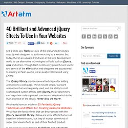 40 Brilliant and Advanced jQuery Effects To Use In Your Websites