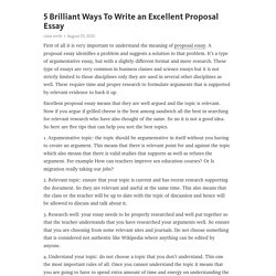 5 Brilliant Ways To Write an Excellent Proposal Essay