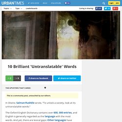 Ten Brilliant ‘Untranslatable’ Words