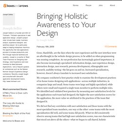 Bringing Holistic Awareness to Your Design