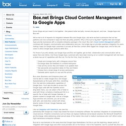 Brings Cloud Content Management to Google Apps « Box.net Blog –