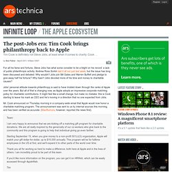 The post-Jobs era: Tim Cook brings philanthropy back to Apple