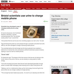 Bristol scientists use urine to charge mobile phone
