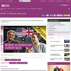 British vs American culture quiz