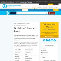 British and American terms - Oxford Dictionaries Online