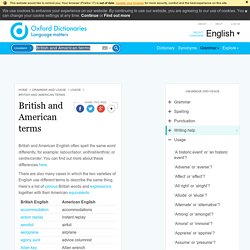 British and American terms