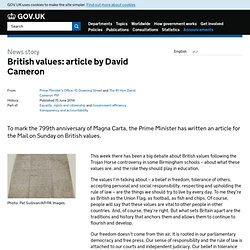 British values: article by David Cameron