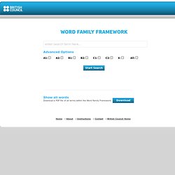 British Council - Word Family Framework