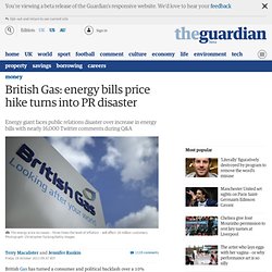British Gas: energy bills price hike turns into PR disaster