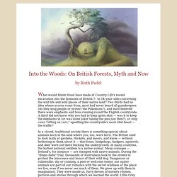 Into the Woods: On British Forests, Myth and Now by Ruth Padel: Farewell Issue 2008, Journal of Mythic Arts, Endicott Studio