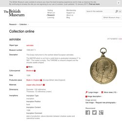 British Museum - astrolabe