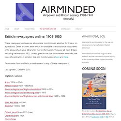 British newspapers online, 1901-1950