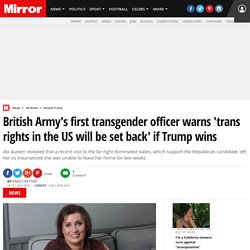 British Army's first transgender officer warns 'trans rights in the US will be set back' if Trump wins