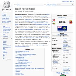 British rule in Burma