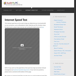 Internet Speed Test - Broadband, DSL Bandwidth Connection Check