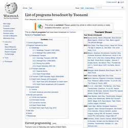 List of programs broadcast by Toonami