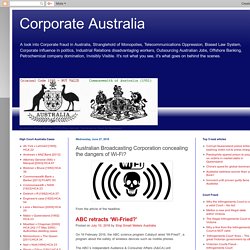 Corporate Australia: Australian Broadcasting Corporation concealing the dangers of Wi-Fi?