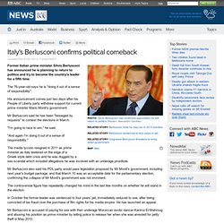 Italy's Berlusconi confirms political comeback