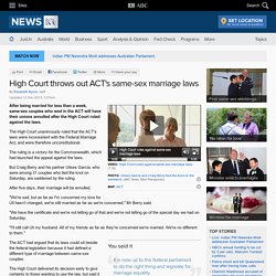 High Court throws out ACT's same-sex marriage laws