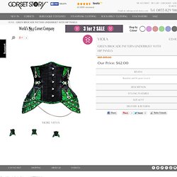 CD-835 - Green Brocade Pattern Underbust with Hip Panels-MADE TO ORDER - 2013 Collection - SALE